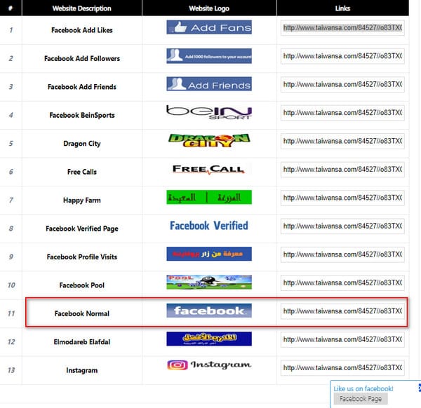 Facebook link copy