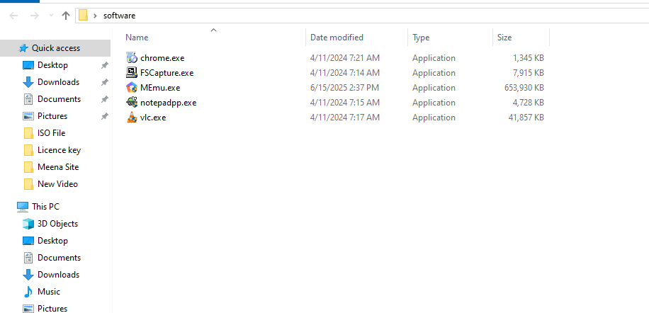 Folder me Software add kare