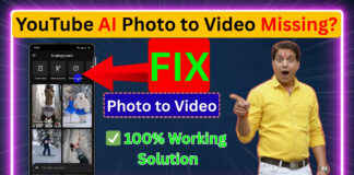 YouTube AI Photo to Video Option Missing