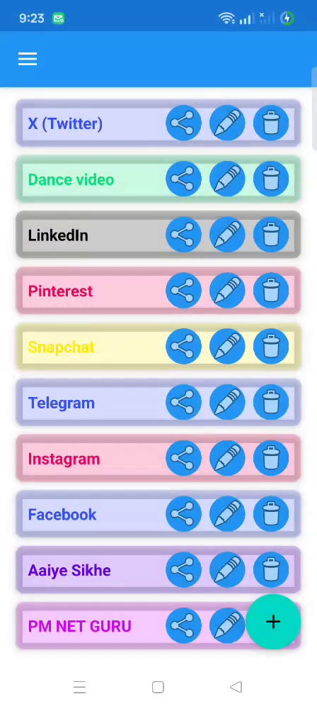 पेंसिल (Edit) आइकन पर क्लिक करें। यहाँ से आप नाम, URL या कलर बदलकर अपडेट कर सकते हैं।